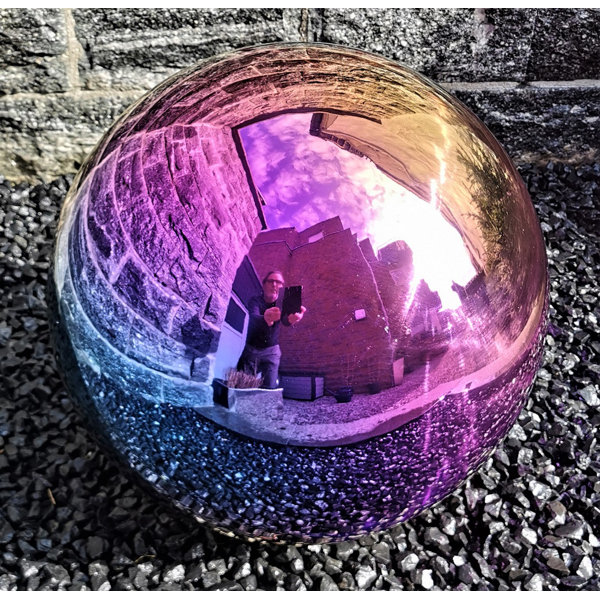 Dakota Fields Decorative ball made of stainless steel with a matt black